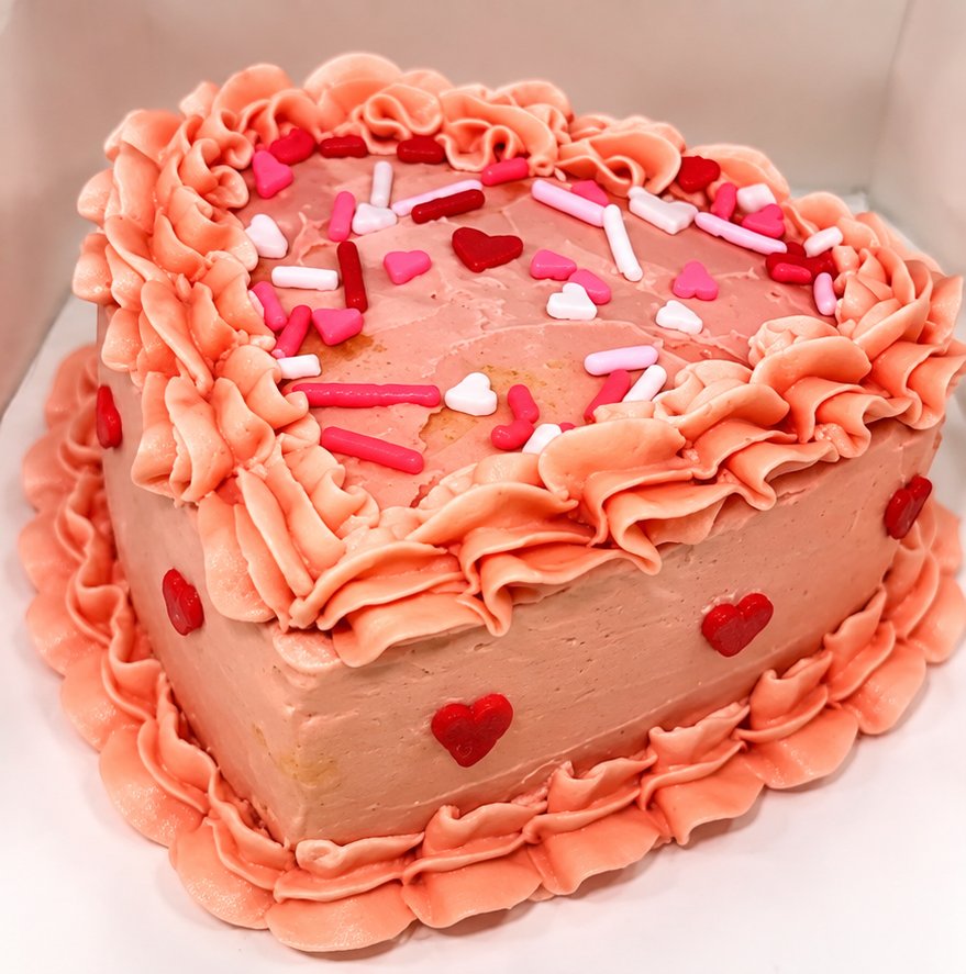 Heart-Shaped Buttercream Cake